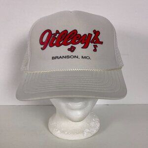 Vintage Gilley's Branson Mo Snapback Trucker Hat Rope Cap Gray Foam Mesh